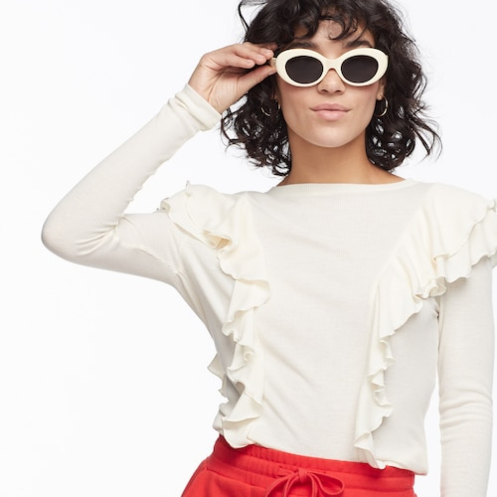 K/LAB RUFFLED TOP SIZE M NWT